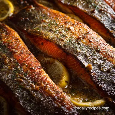 Steelhead Trout: Crispy Skin Recipe with Lemon Brown Butter Recipe Card