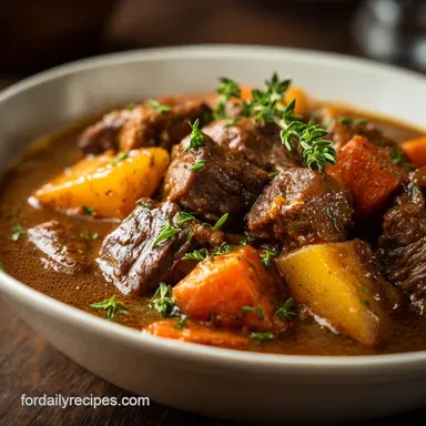 Crockpot Beef Stew with Vegetables for 6 Servings
