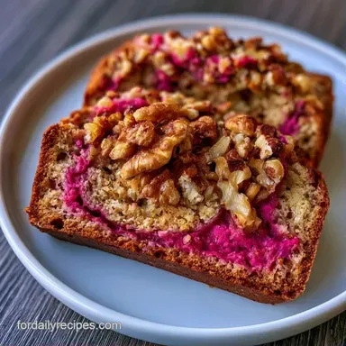 Crunchy Walnut Rhubarb Bread: 1 Loaf Recipe Card