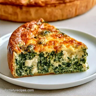 Crustless Spinach Quiche for 8 Slices