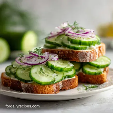 Easy Cucumber Salad Sandwiches 68341 for 4 Servings Recipe Card