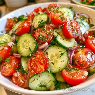 Cucumber Tomato Salad with Cider Vinegar