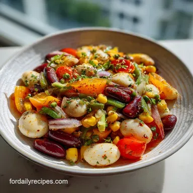 Dense Bean Salad Recipe: High Protein & Fiber Recipe Card