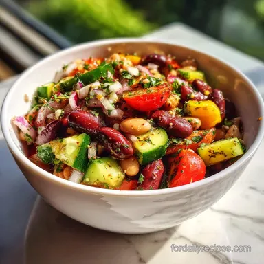 Double Bean Mediterranean Salad in 10 Minutes Recipe Card