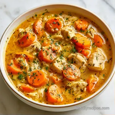 Dutch Oven Chicken Soup for 6 Servings Recipe Card