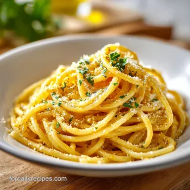 Garlic Parmesan Pasta Recipe for 4 Servings Recipe Card