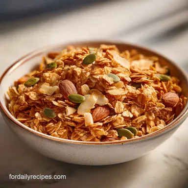 Easy Homemade Granola for 20 Servings Recipe Card