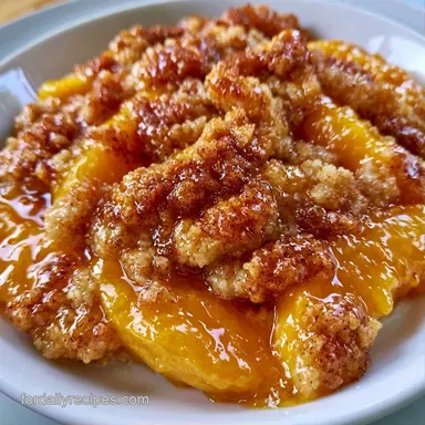 Peach Crumble with Fresh Peaches Recipe Card