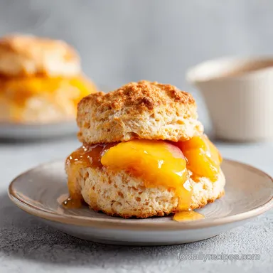 Easy Peach Scones Recipe in 35 Minutes with Flaky Texture Recipe Card