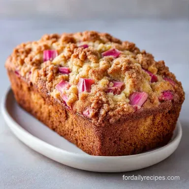 Easy Rhubarb Quick Bread with Sour Cream Recipe Card