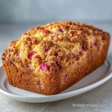 Easy Rhubarb Quick Bread with Sour Cream