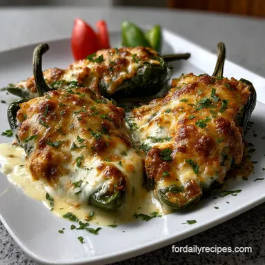 Stuffed Poblano Peppers: Perfectly Blistered & Flavorful Recipe Card