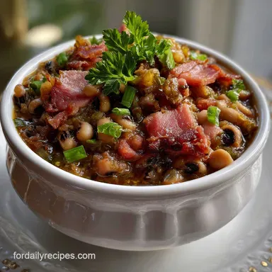Effortless Crock Pot Black Eyed Peas Recipe with Smoked Ham Recipe Card