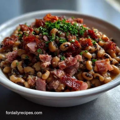 Effortless Crock Pot Black Eyed Peas Recipe with Smoked Ham