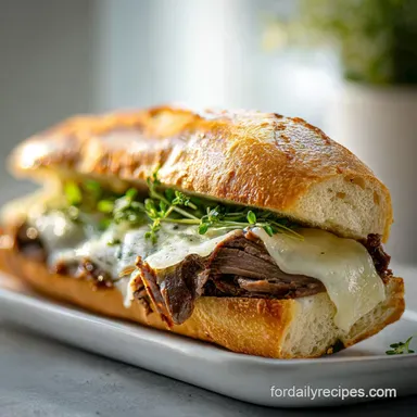 French Dip Sandwich Recipe: Crock Pot Chuck Roast Recipe Card