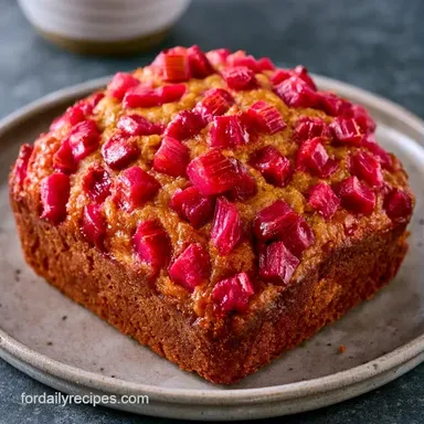 Fresh Stalk Rhubarb Bread with Crumble Recipe Card