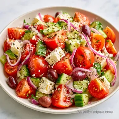 Greek Tomato Salad in 15 Minutes Recipe Card