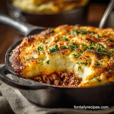 Ground Venison Recipes: Rustic Shepherds Pie with Parsnip Mash Recipe Card