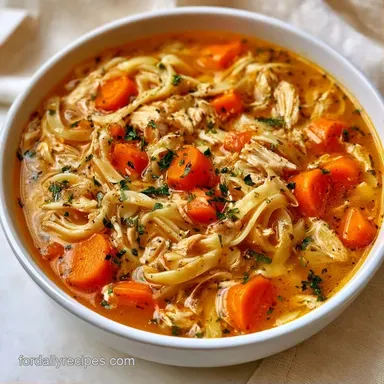 Healthy Chicken Noodle Soup: 6 Servings Recipe Card