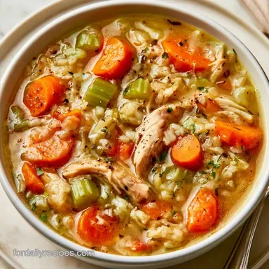 Healthy Chicken Rice Soup for 6 Servings