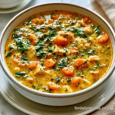 Healthy Chicken Spinach Soup in 25 Min Recipe Card