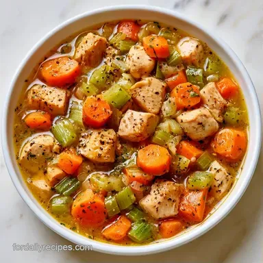 Healthy Chicken Vegetable Soup in 30 Min Recipe Card