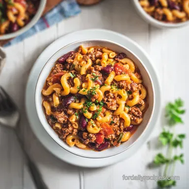 Classic Chili Mac with Beef in 40 Minutes Recipe Card