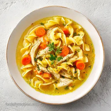 Homemade Chicken Noodle Soup: Silky Recipe Card