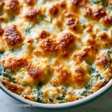 Spinach Artichoke Dip for 12 Servings Recipe Card