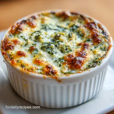 Hot Spinach Artichoke Dip for 10 Servings Creamy Baked Appetizer Recipe Card