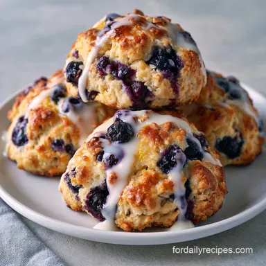 Lemon Blueberry Scones with Lemon Glaze Recipe Card
