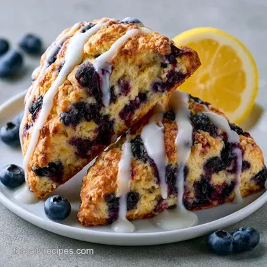 Lemon Blueberry Scones with Lemon Glaze