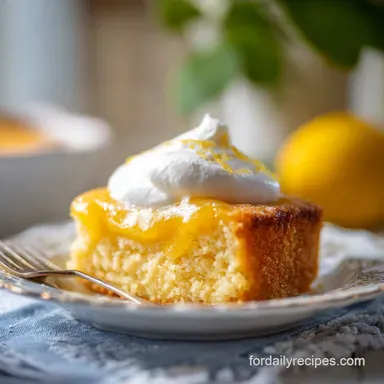 Easy Lemon Dump Cake with Cream: Golden and Tangy for 12 Servings