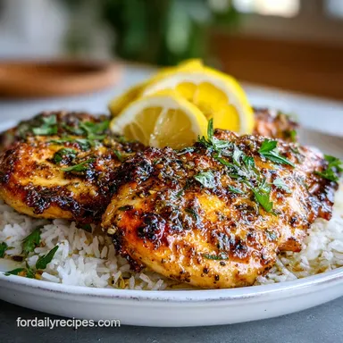 Lemon Pepper Chicken for 4 Servings Recipe Card