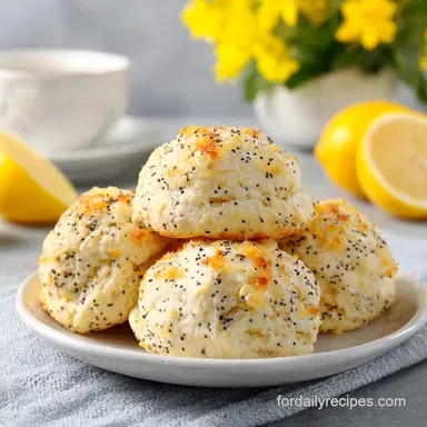 Lemon Poppy Seed Scones with Heavy Cream for 8 Servings Recipe Card