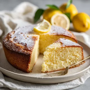 Lemon Ricotta Poundcake: Tender Loaf Recipe for 10 Servings Recipe Card
