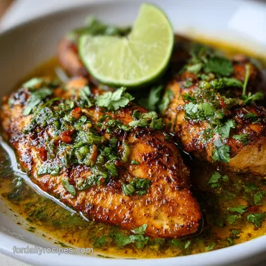 Mexican Chicken Recipe with Cilantro: Zesty Lime Sizzle Recipe Card