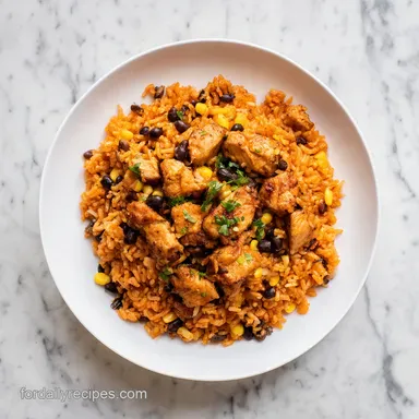 Mexican Chicken Rice Casserole for 8 Recipe Card
