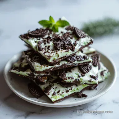 Mint Oreo Bark with White Chocolate in 12 Minutes Recipe Card