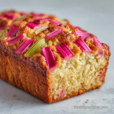 Moist Rhubarb Loaf Cake with Sour Cream