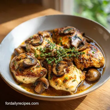 Mushroom Chicken: Velvety Sauce for 4