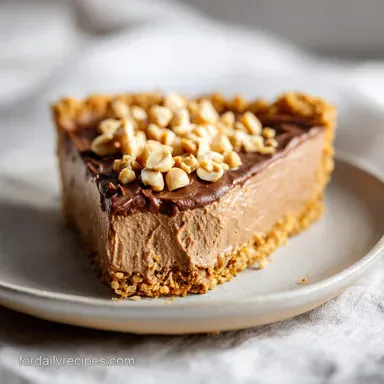 No Bake Peanut Butter Pie with Creamy Peanut Filling in 4 Hours