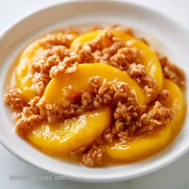 Oatmeal Peach Crisp for 8 Servings Recipe Card