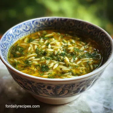 Orzo Leek and Dill Soup in 35 Minutes Recipe Card