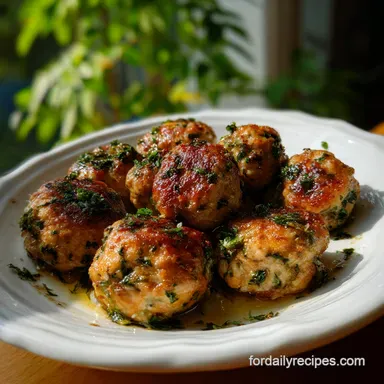 Meatballs Cooked in Oven with Garlic and Herbs: Oven-Only Crispy Baked