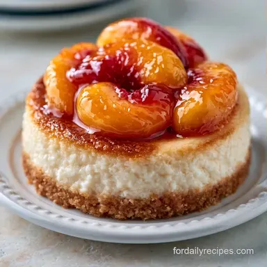 Peach Cobbler Cheesecake Bars for 12 Recipe Card
