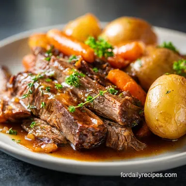 Pot Roast Crock Pot for 6 Servings: Slow Cooked Beef