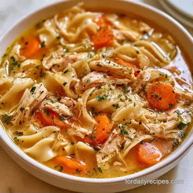 Rotisserie Chicken Noodle Soup for 8 Recipe Card
