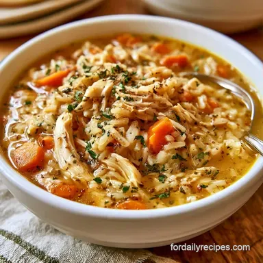Rotisserie Chicken Rice Soup in 35 Minutes Recipe Card