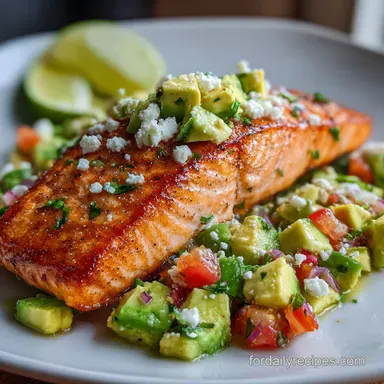 Salmon Avocado Feta Salsa for 4 Servings